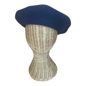 Madewell Womens Blue Wool Felted Beret Hat Parisian One Size Preppy